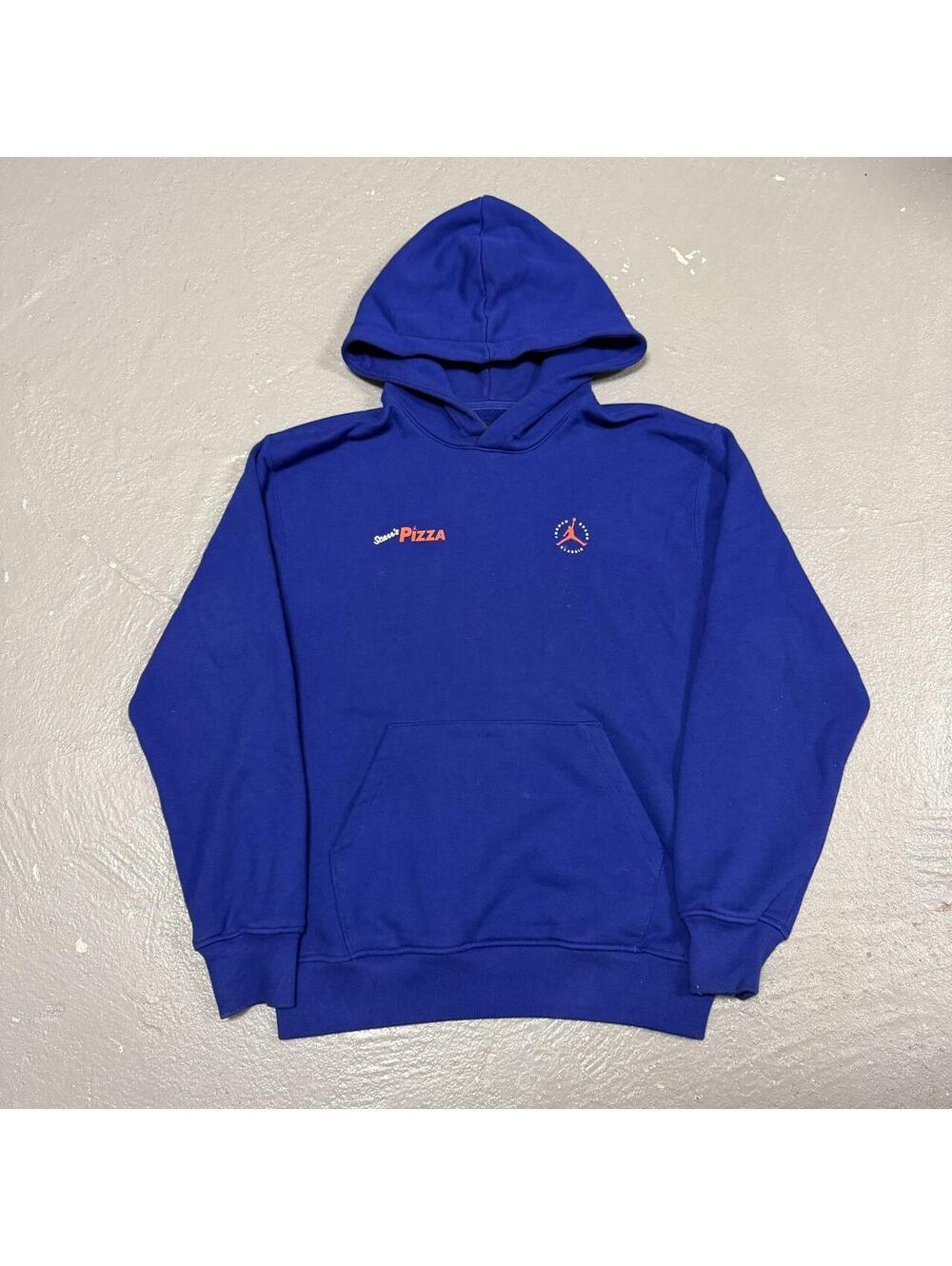Air Jordan X Scarr's Pizza Friends and Family Exclusive Blue Graphic Hoodie